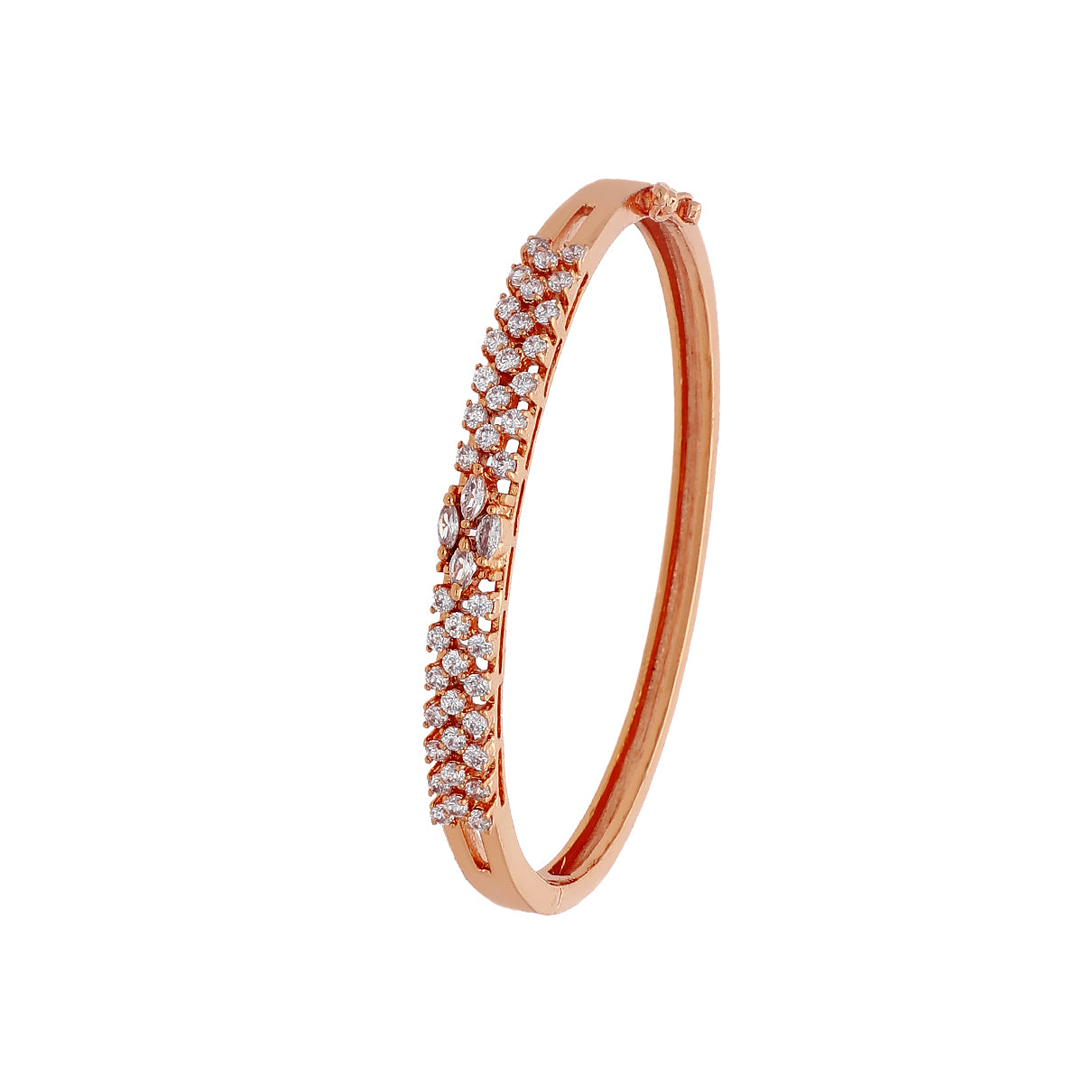 Gold Plated Chic Kada Cubic Zirconia Bracelet
