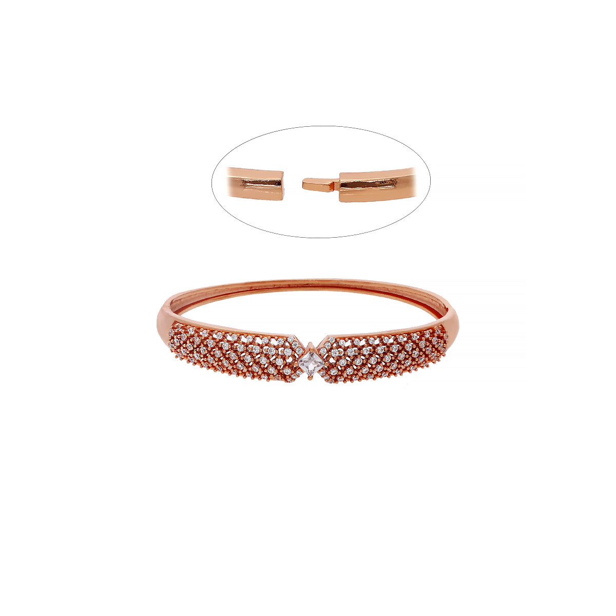 Rose Gold Plated Crystal Mesh Bracelet