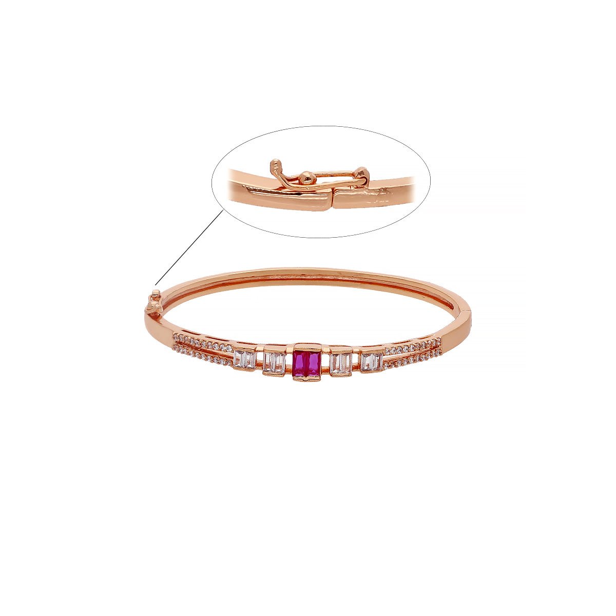 Gold Plated Delicate Kada Cubic Zirconia Bracelet