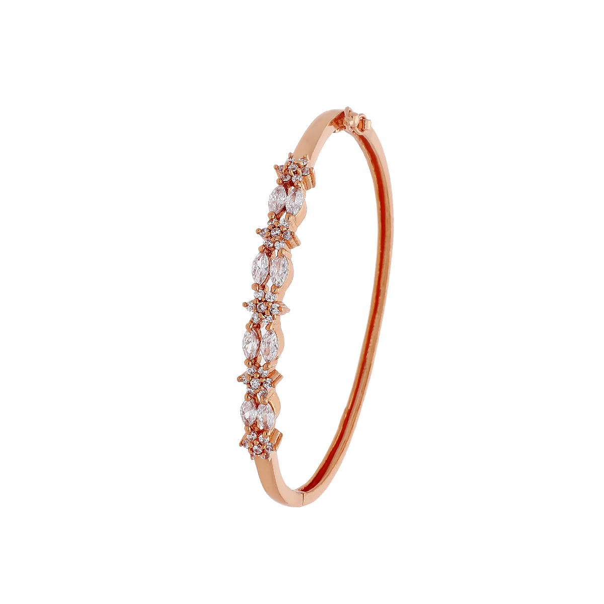 Gold Plated Festive Kada Cubic Zirconia Bracelet