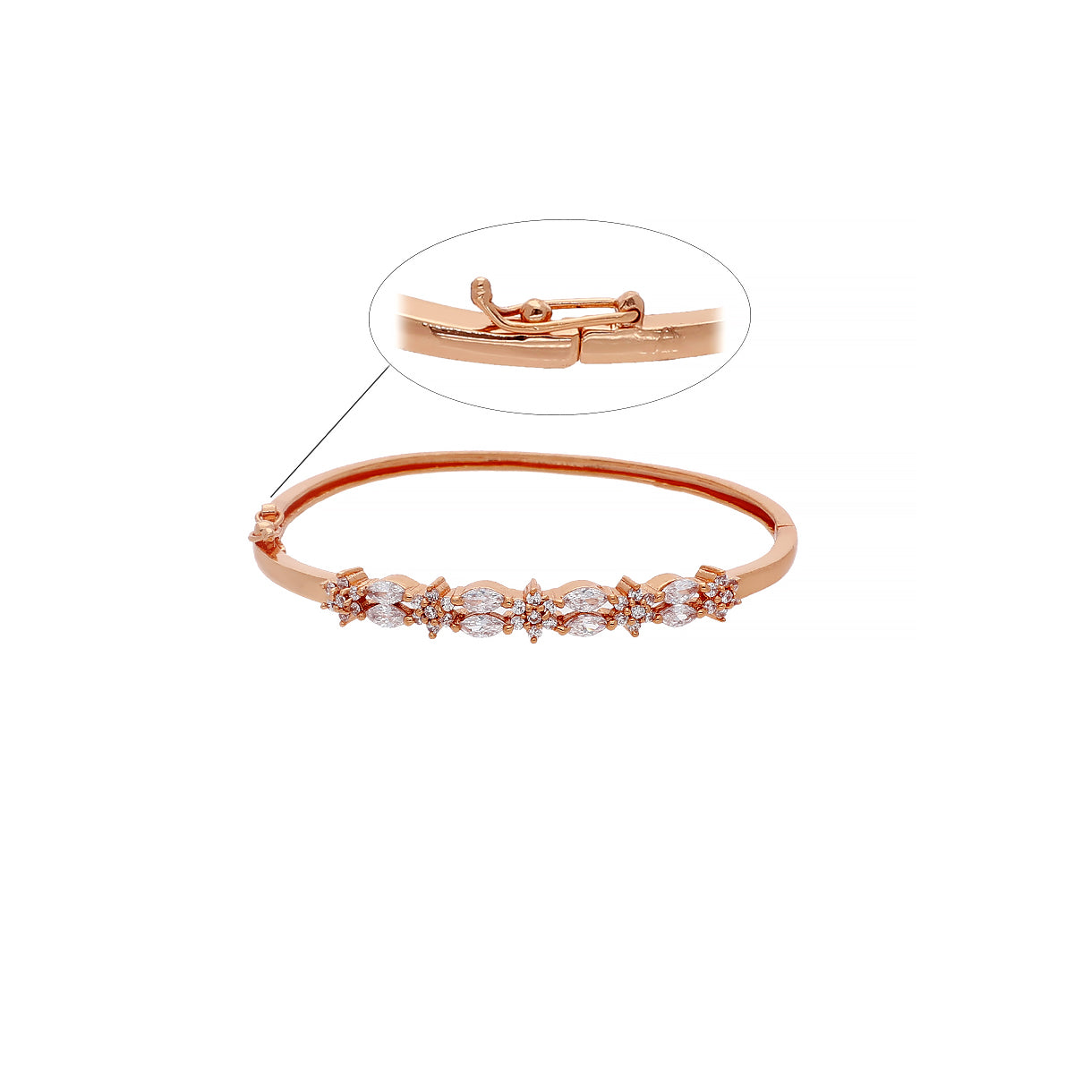 Gold Plated Festive Kada Cubic Zirconia Bracelet