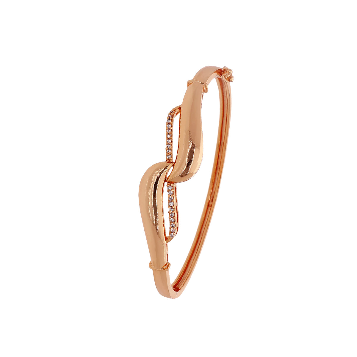 Gold Plated Dainty Kada Cubic Zirconia Bracelet
