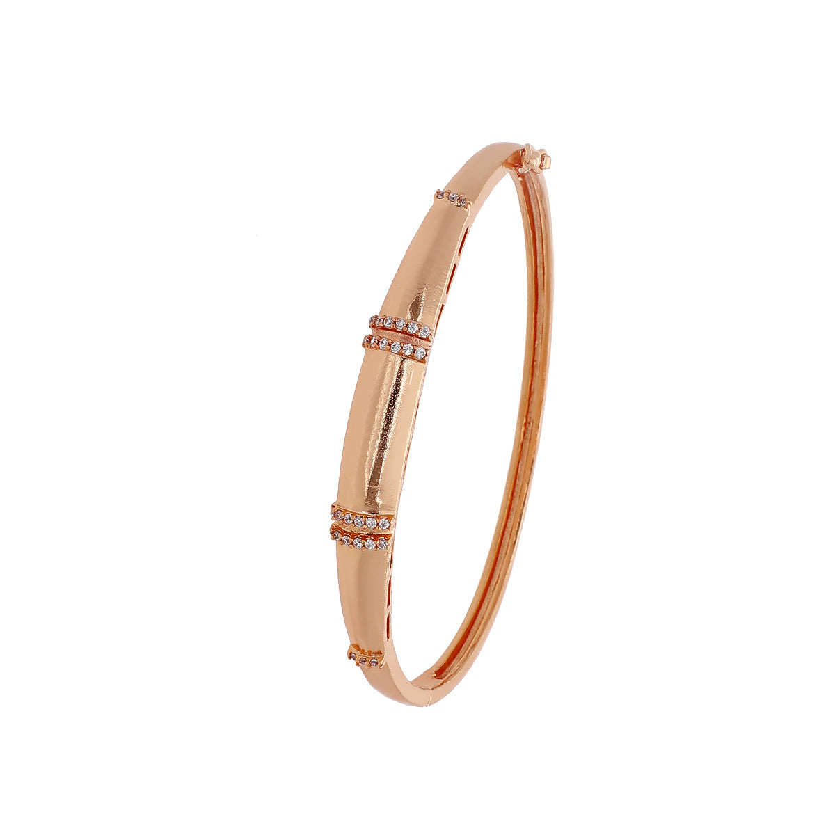 Gold Plated Pretty Kada Cubic Zirconia Bracelet