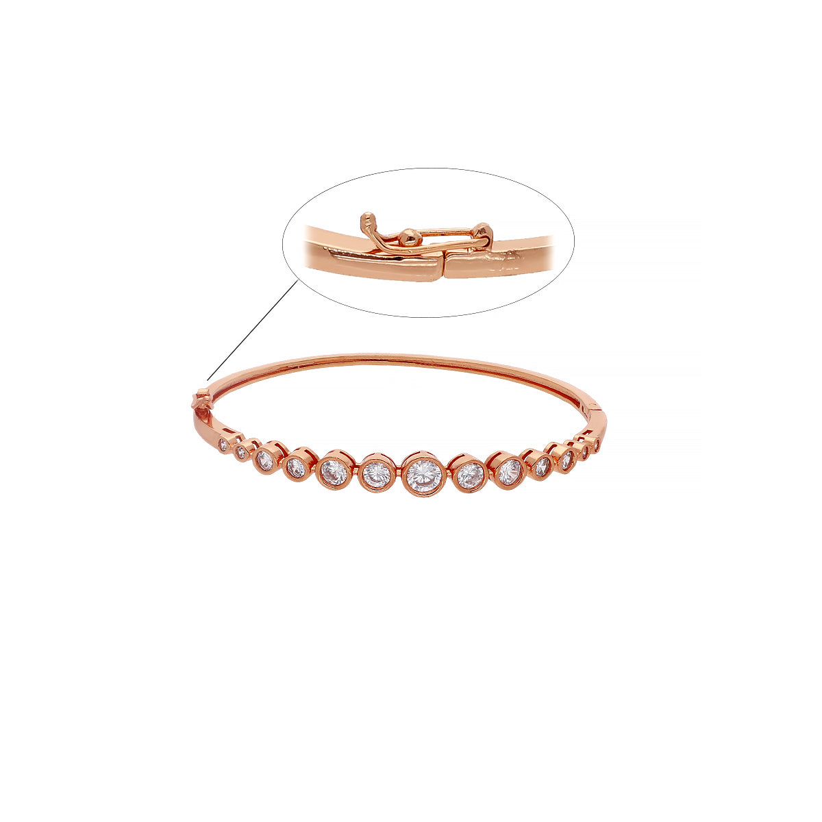 Rose Gold Plated Pearl Line Bracelet