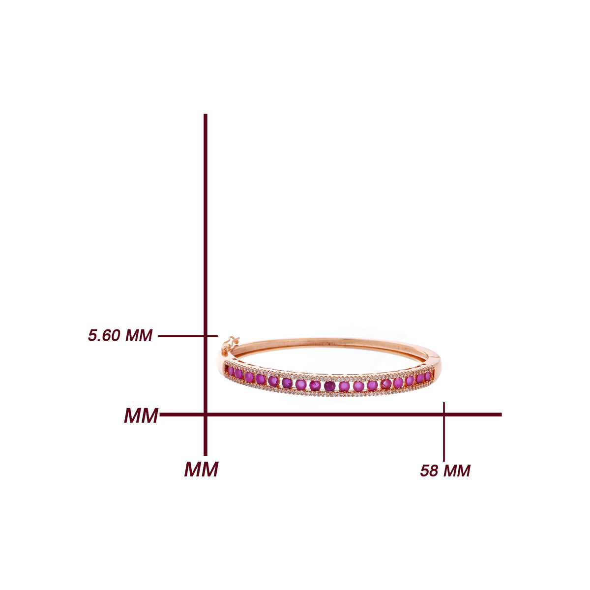 Pink Stone Line Bracelet