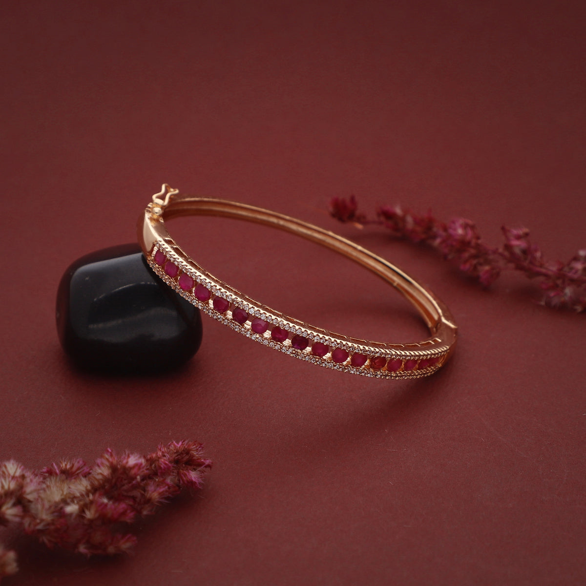Pink Stone Line Bracelet