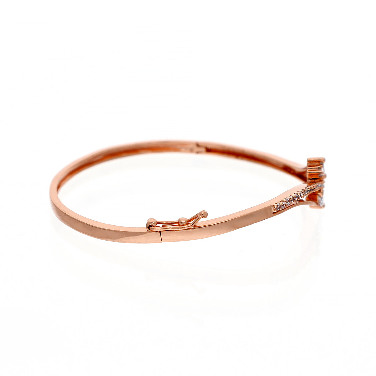 Gold Plated Modern Kada Cubic Zirconia Bracelet