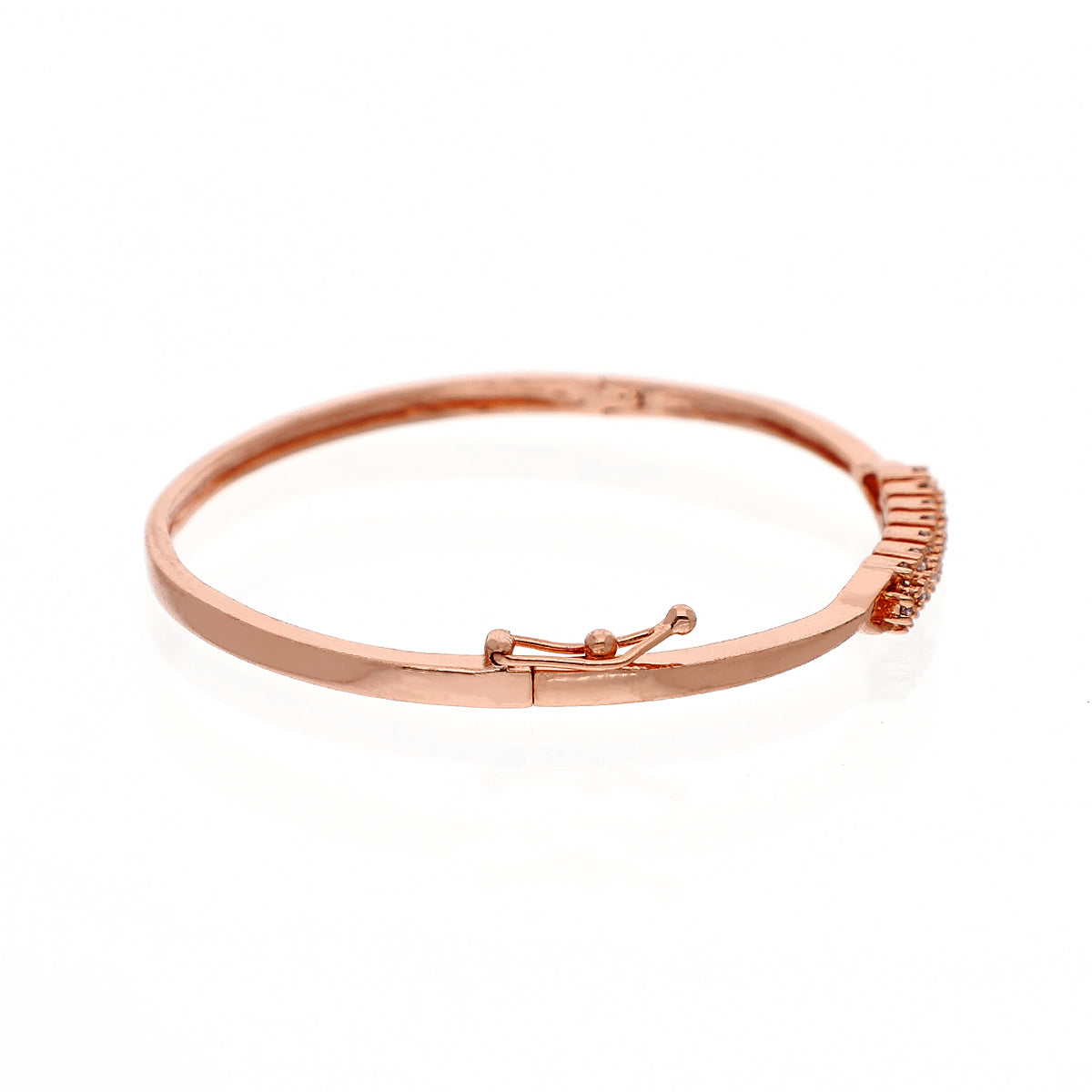 Gold Plated Classic Kada Cubic Zirconia Bracelet