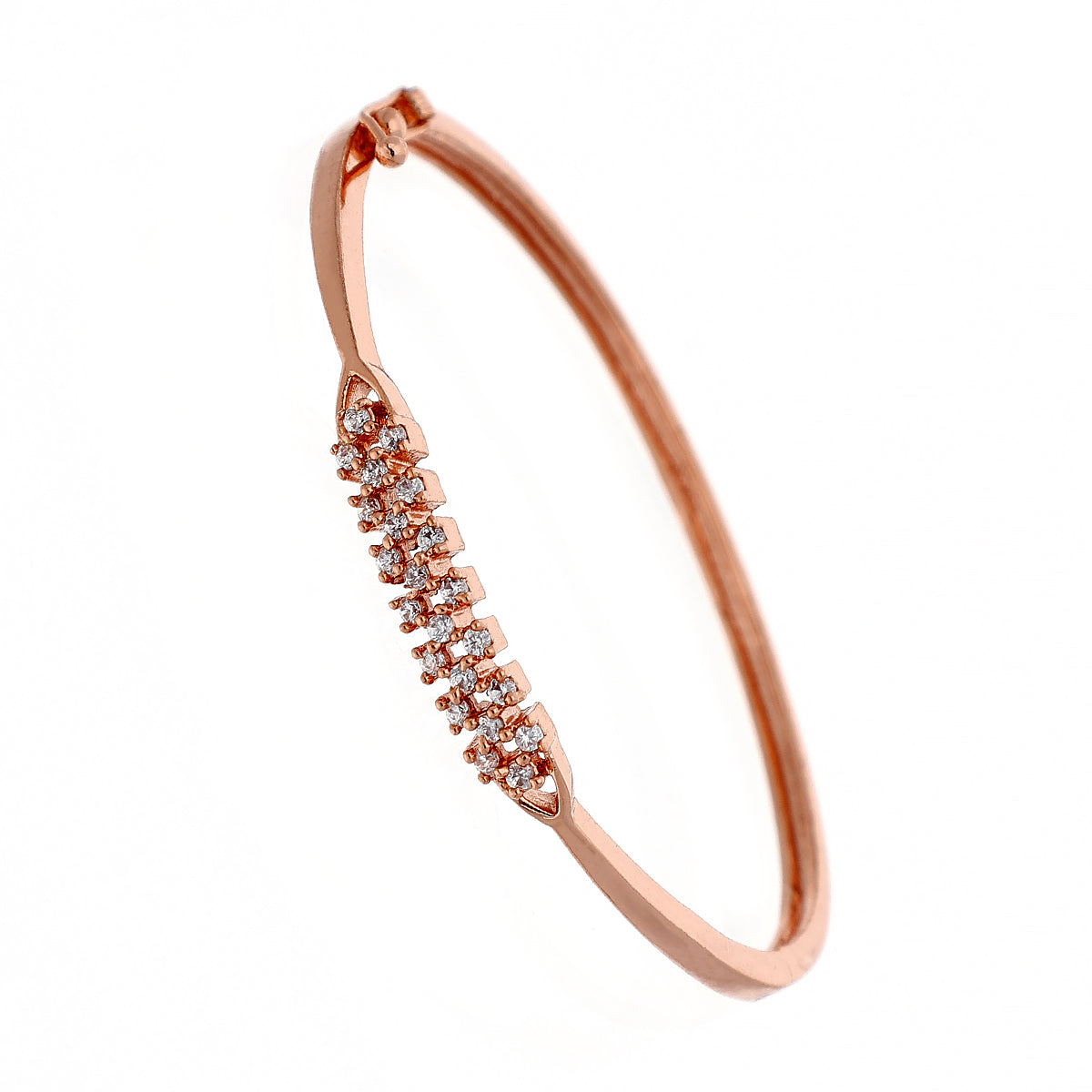 Gold Plated Classic Kada Cubic Zirconia Bracelet
