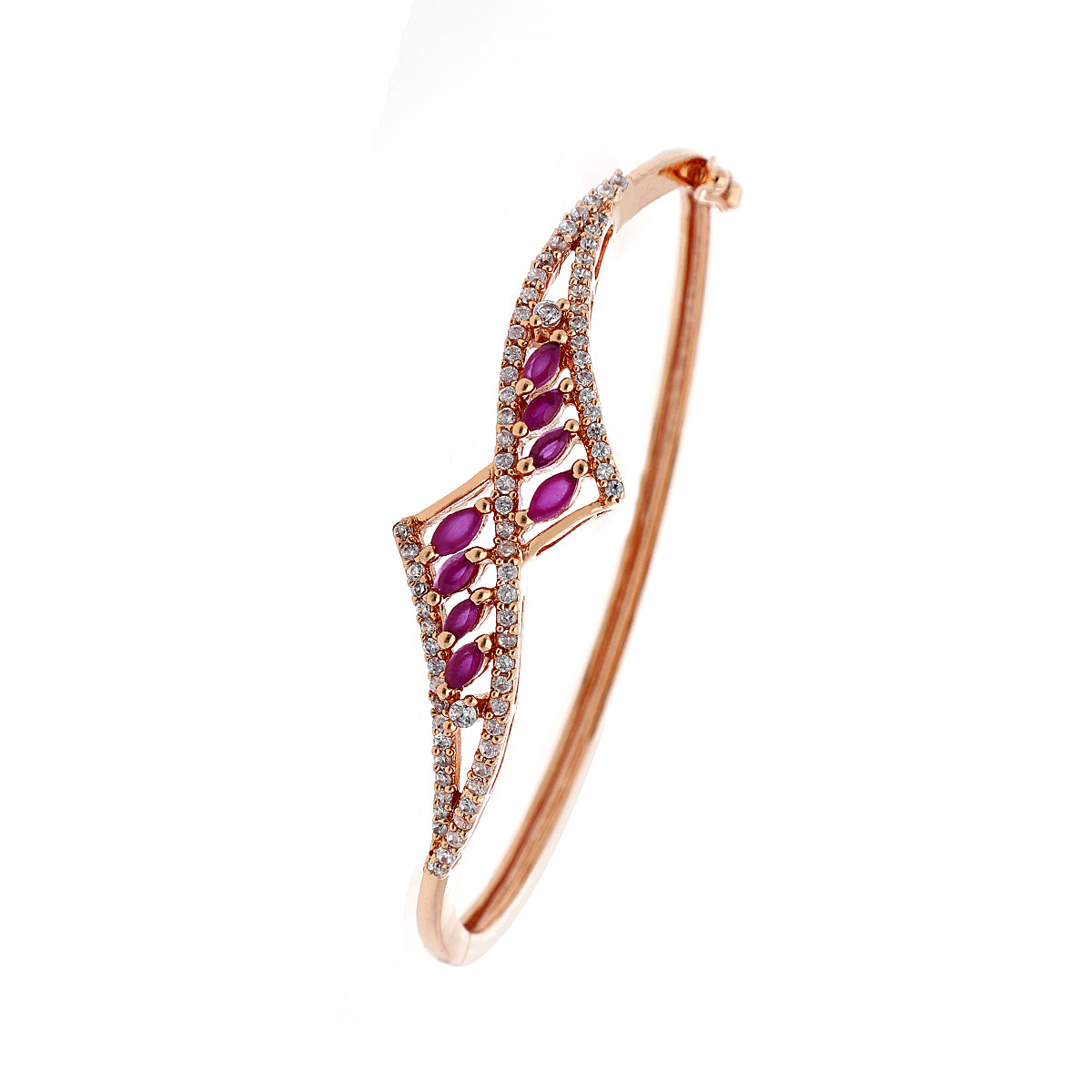 Gold Plated Dainty Kada Cubic Zirconia Bracelet