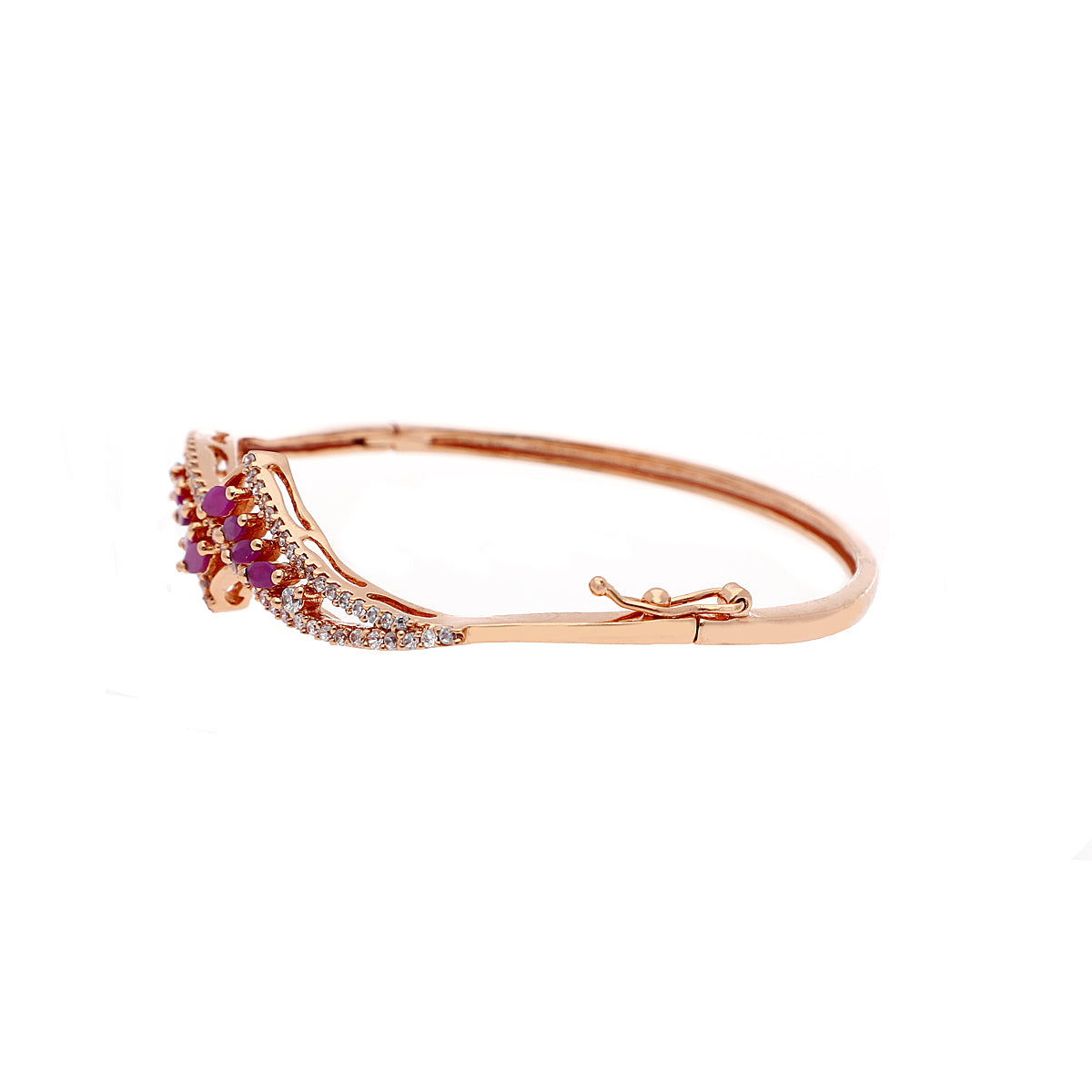 Gold Plated Dainty Kada Cubic Zirconia Bracelet