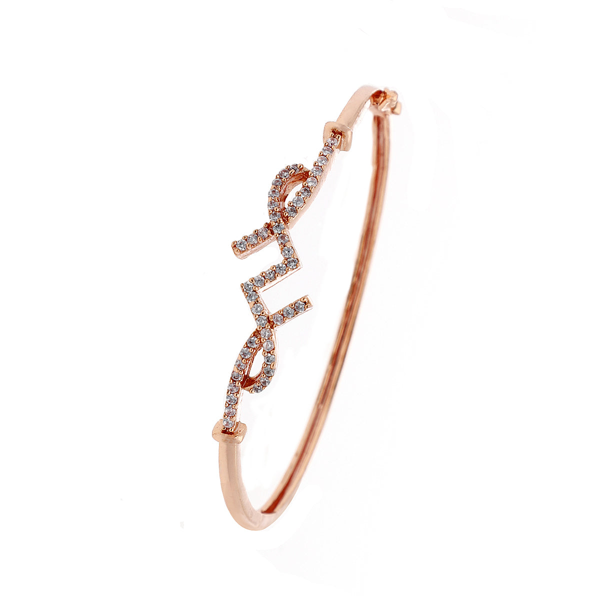 Gold Plated Pretty Kada Cubic Zirconia Bracelet