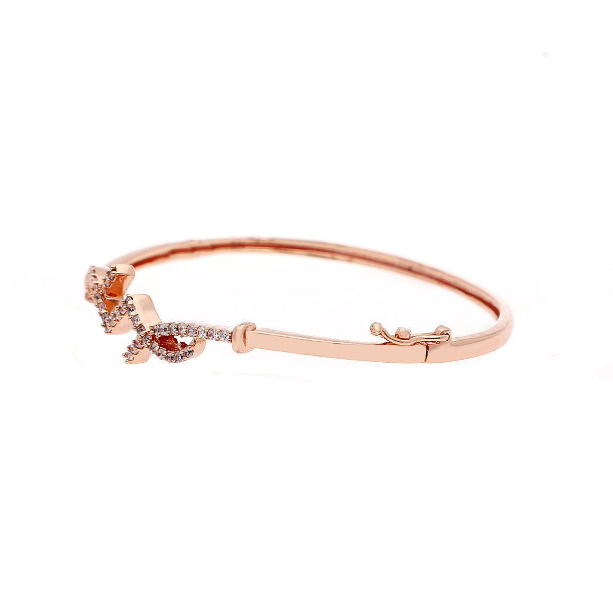 Gold Plated Pretty Kada Cubic Zirconia Bracelet