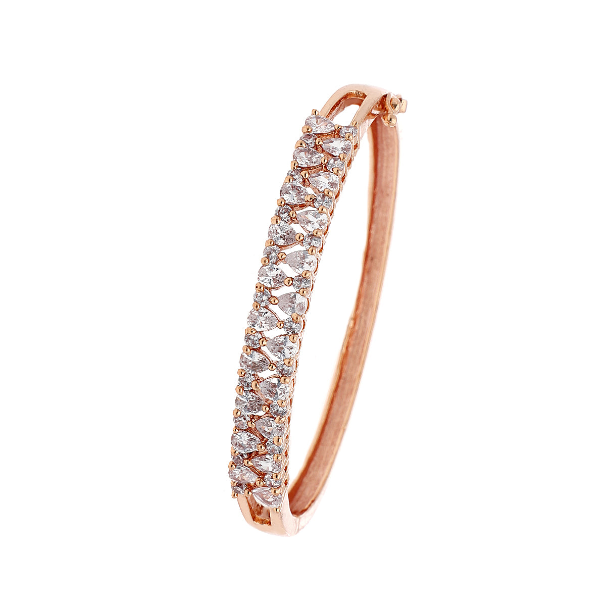 Gold Plated Chic Kada Cubic Zirconia Bracelet