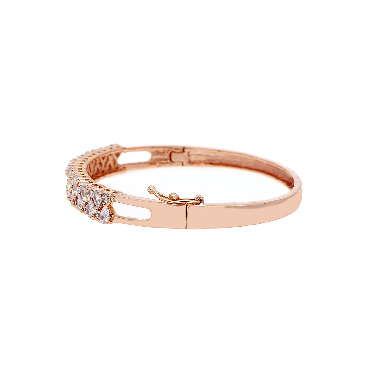 Gold Plated Chic Kada Cubic Zirconia Bracelet