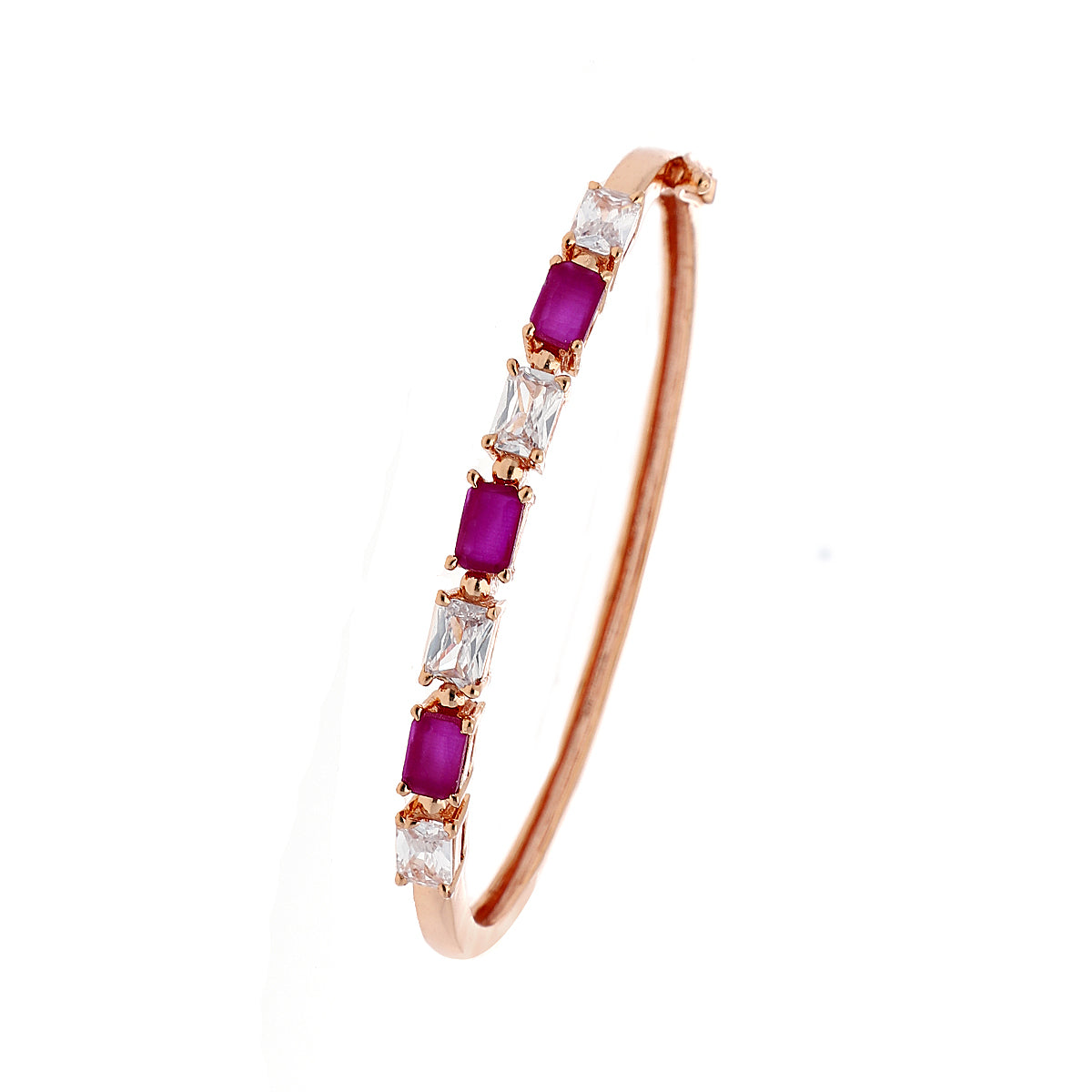 Gold Plated Classic Kada Cubic Zirconia Bracelet