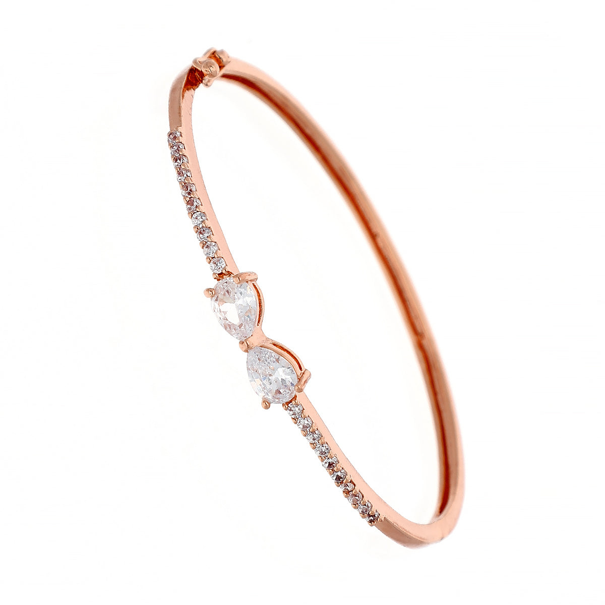 Gold Plated Dainty Kada Cubic Zirconia Bracelet