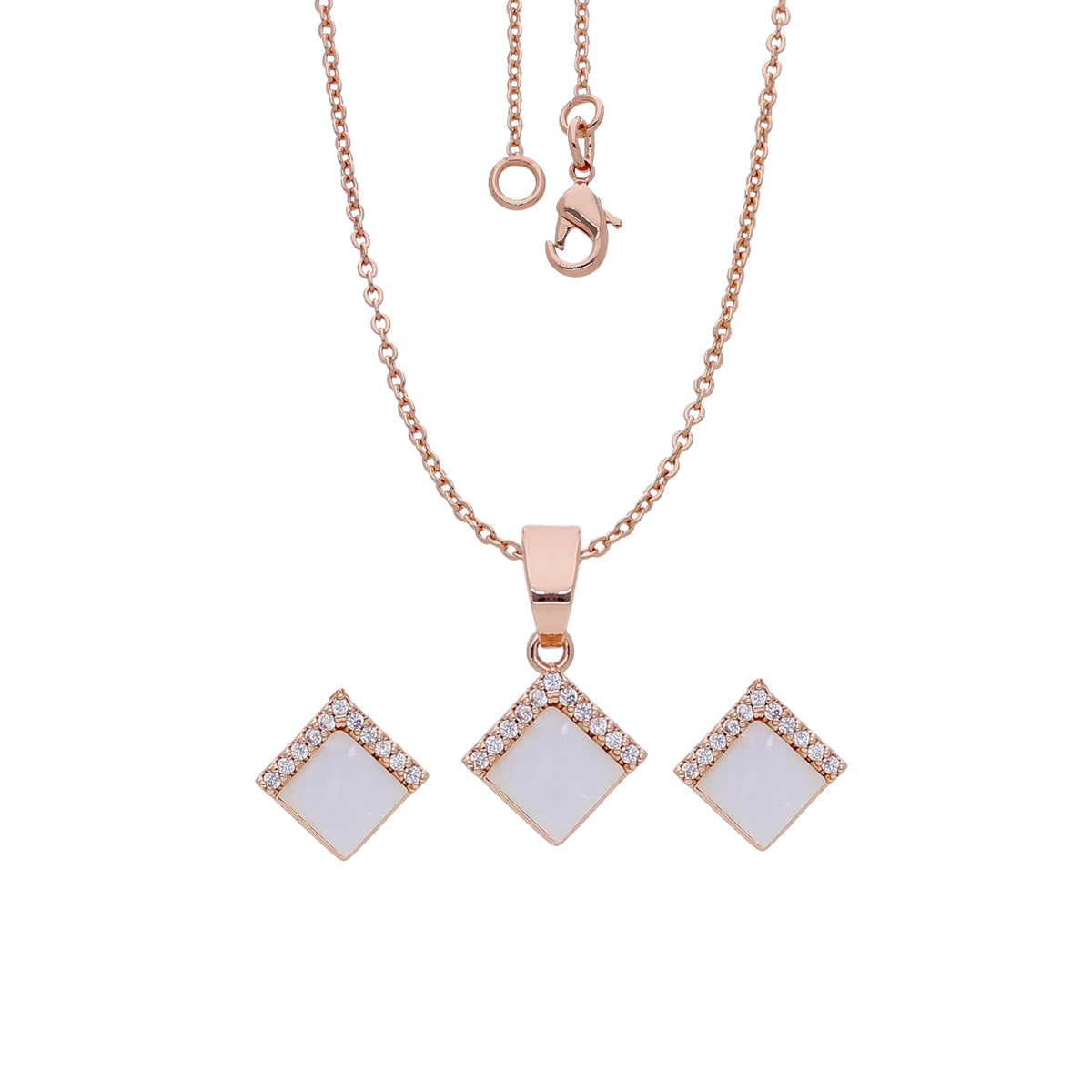 Square Pearl Necklace Set