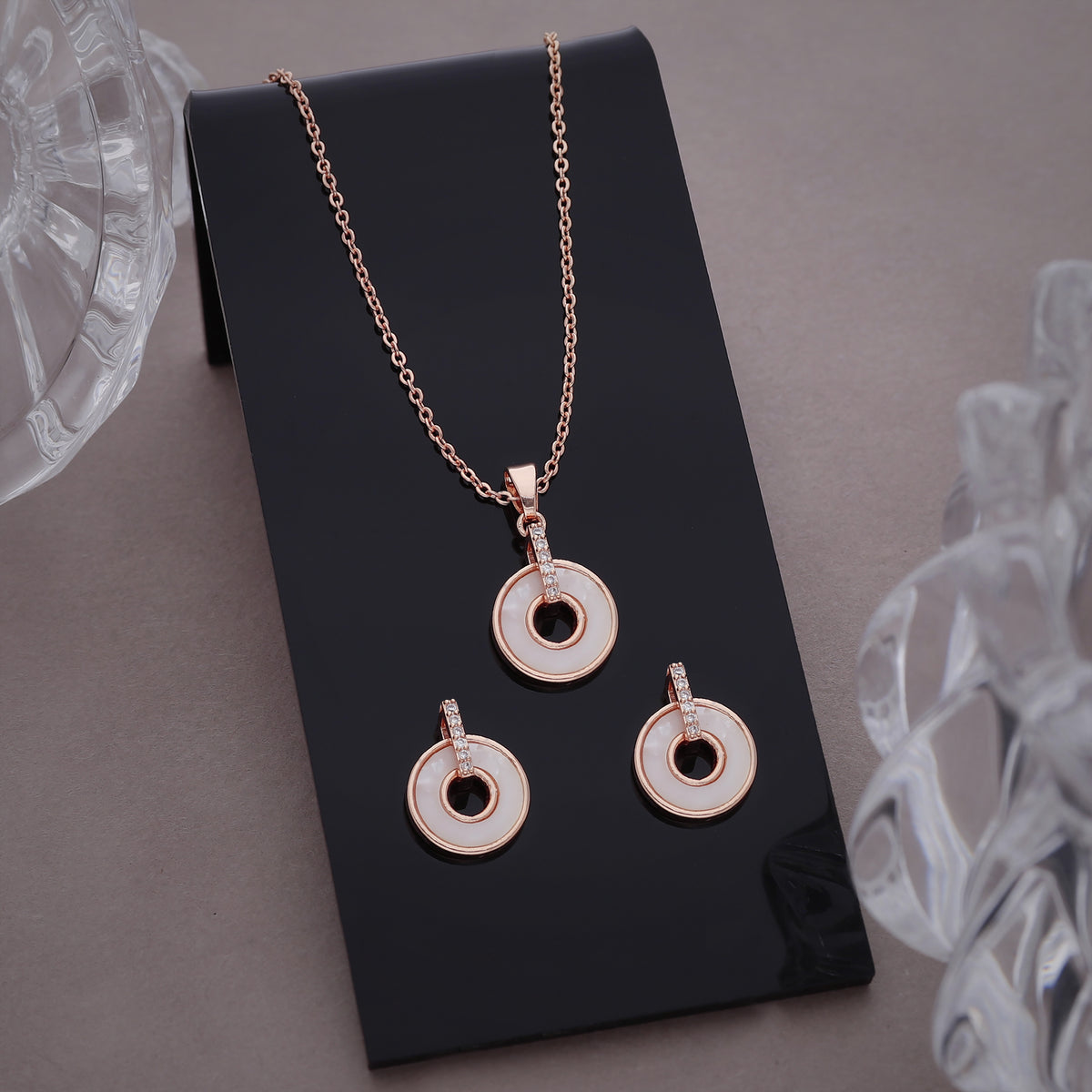 Round Ring Necklace Set