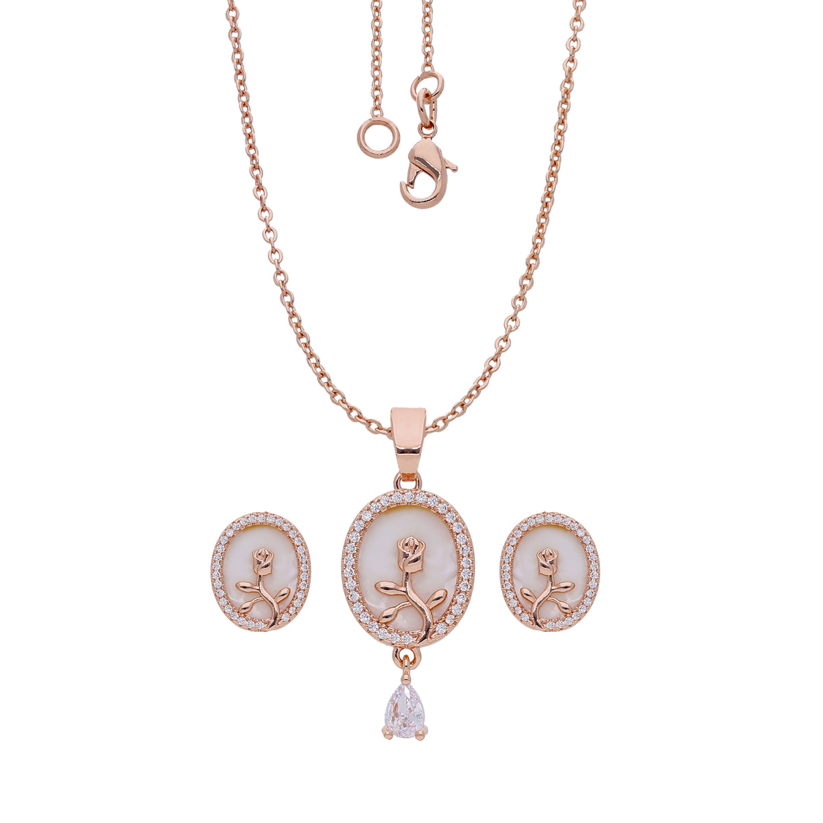 Rose Floral Necklace Set