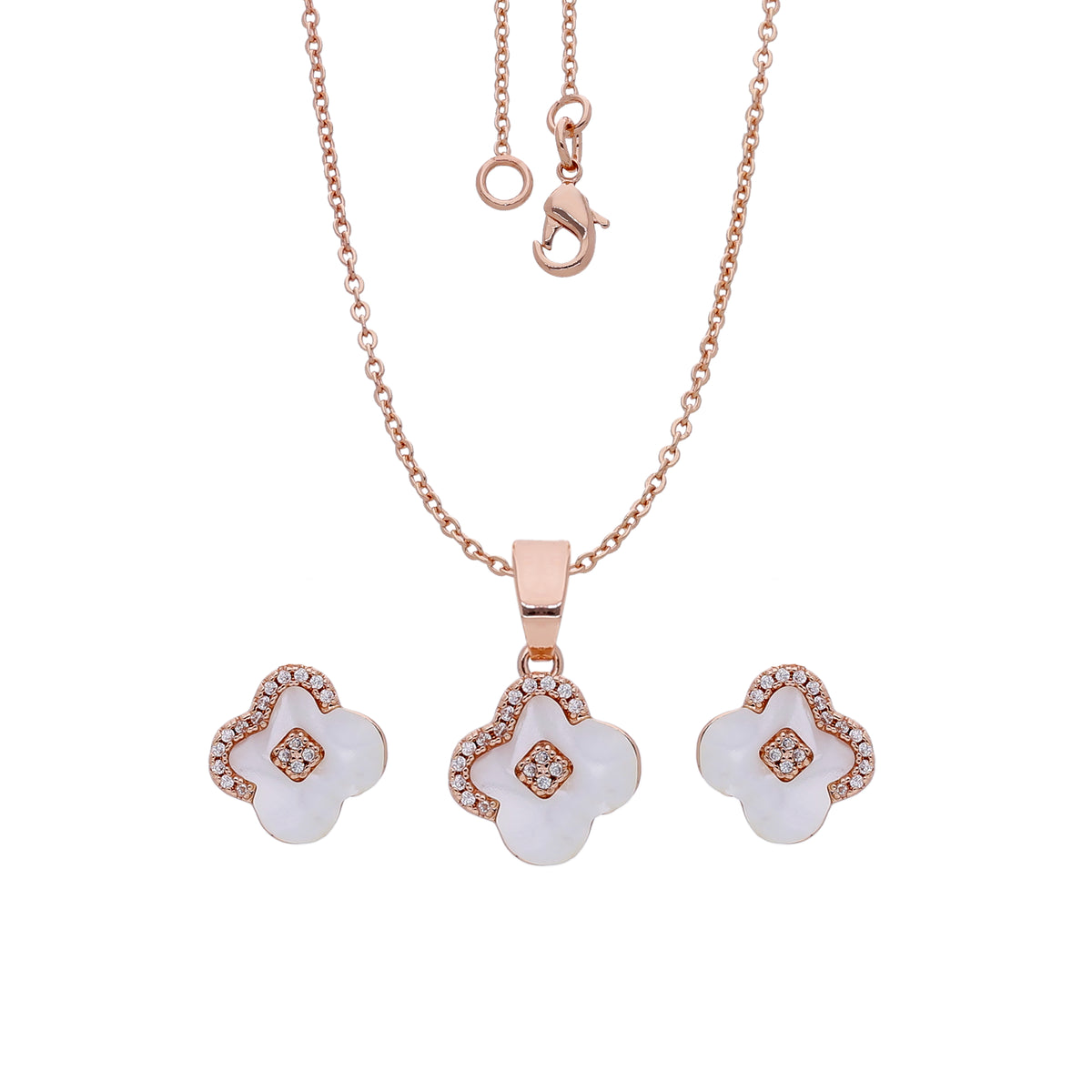 Flower Charm Necklace Set