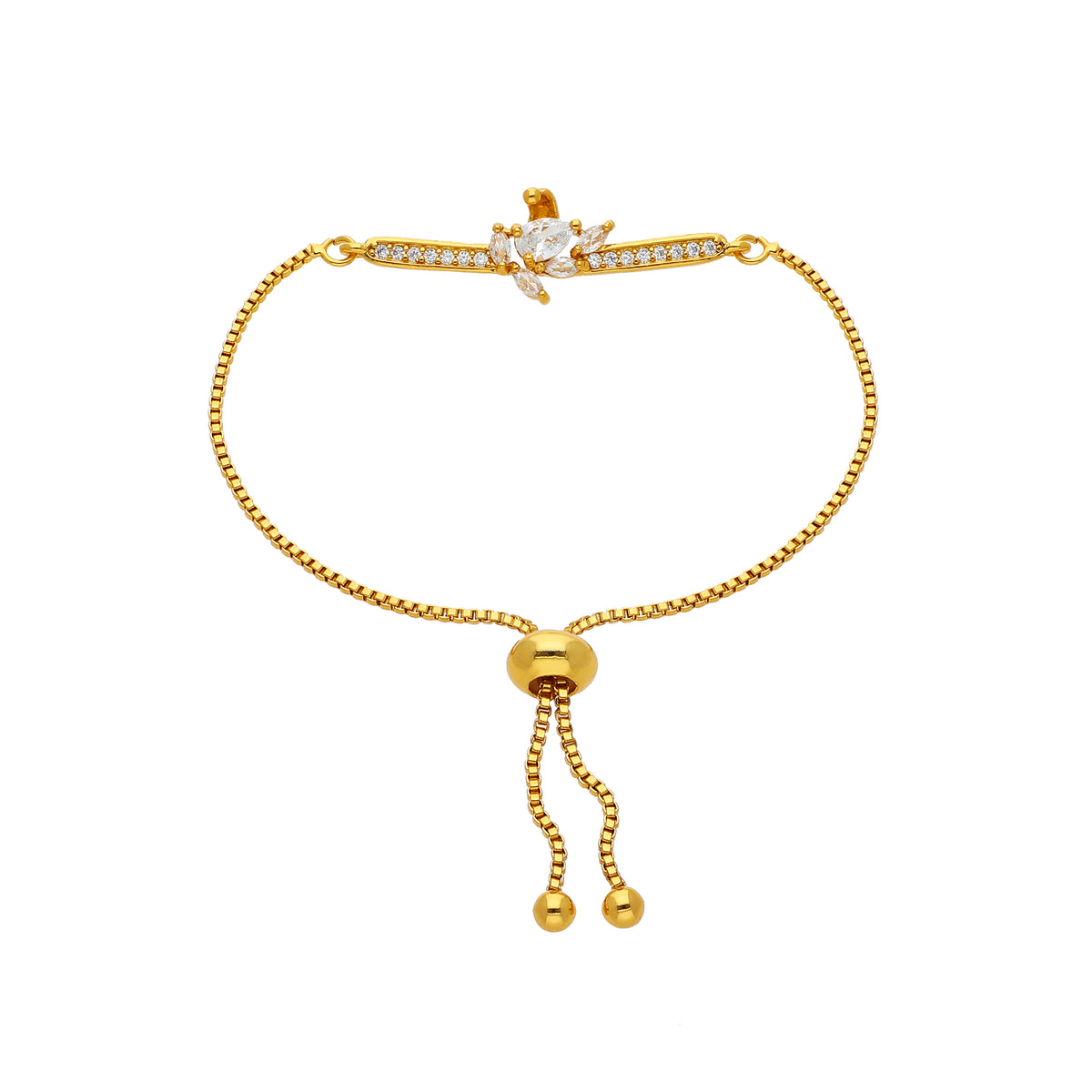 Gold Plated Dainty Floral Bracelet