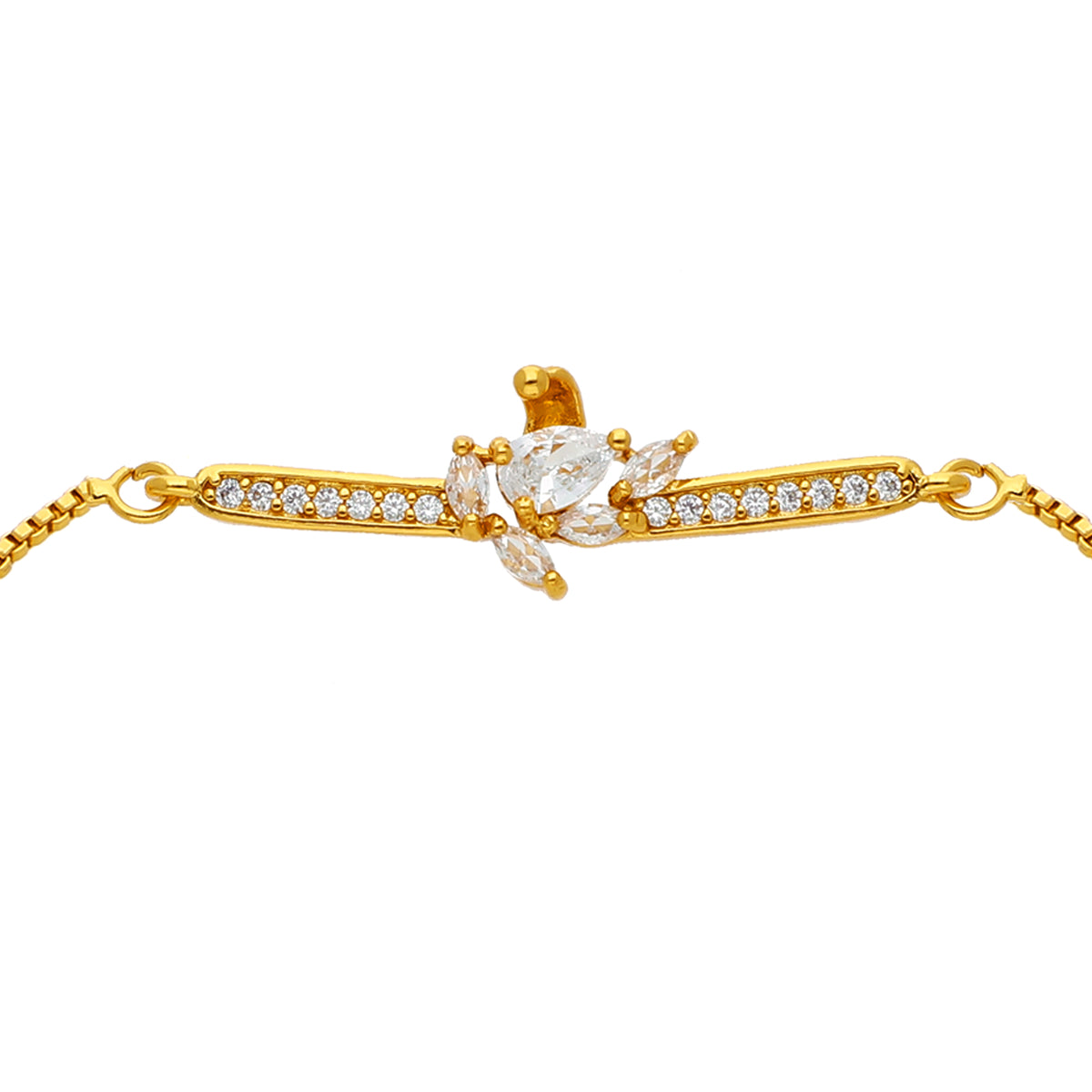 Gold Plated Dainty Floral Bracelet