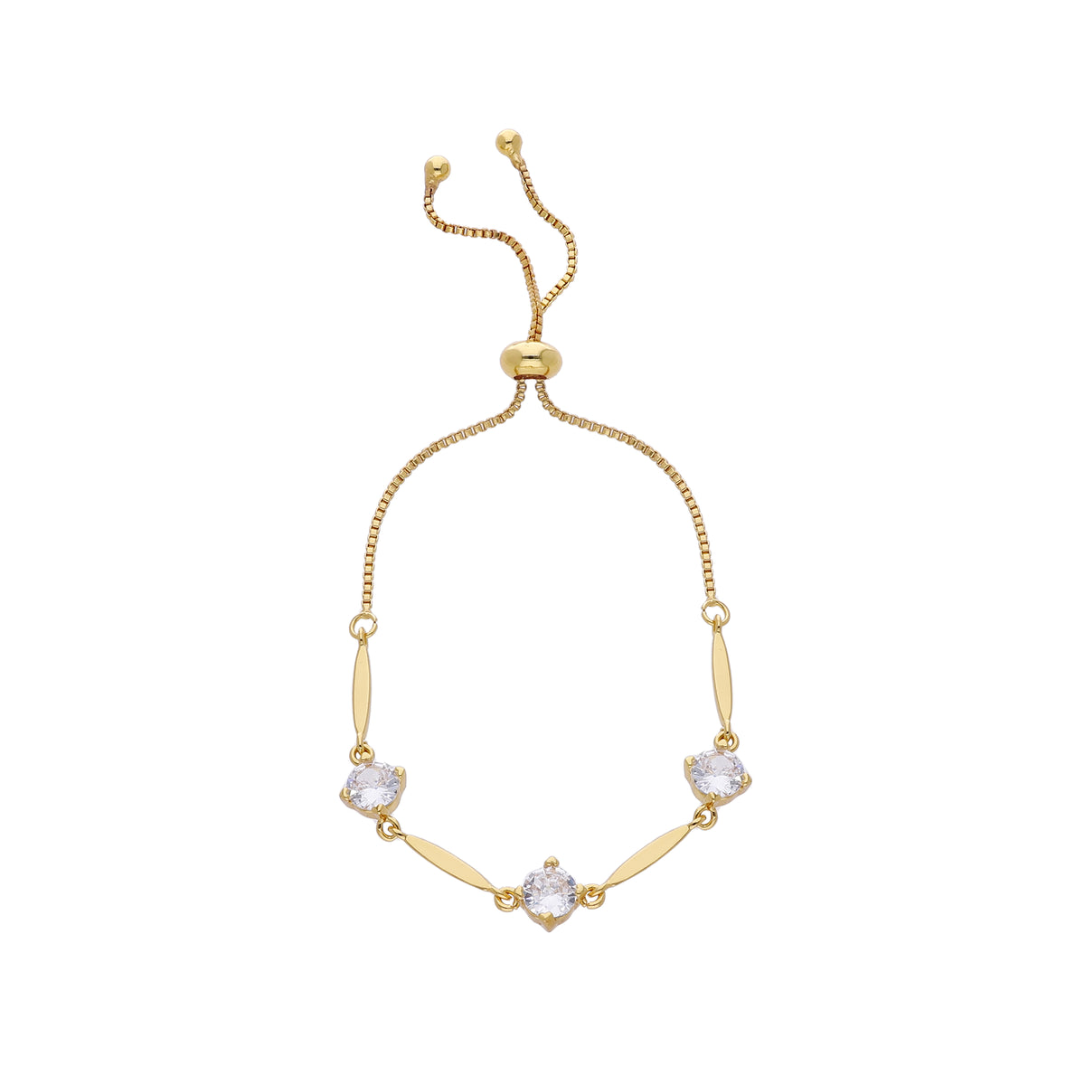 Gold Plated Beaded Adjustable Bracelet