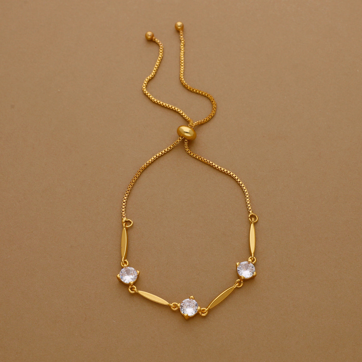 Gold Plated Beaded Adjustable Bracelet
