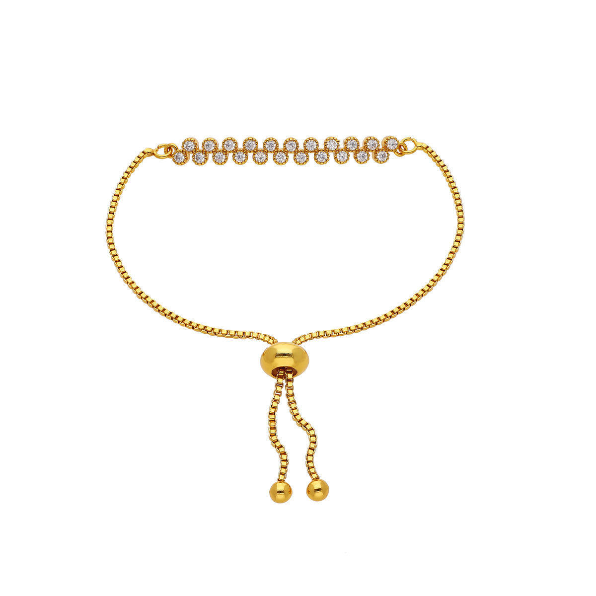 Gold Plated Modern Cubic Zirconia Bracelet