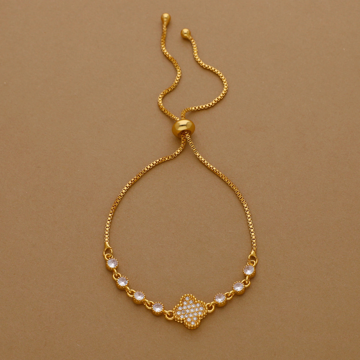 Gold Plated Beaded Chain Bracelet