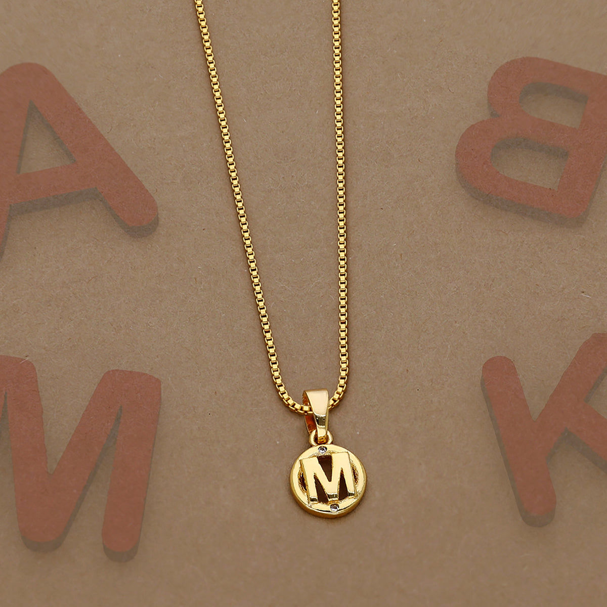 M Initial Necklace