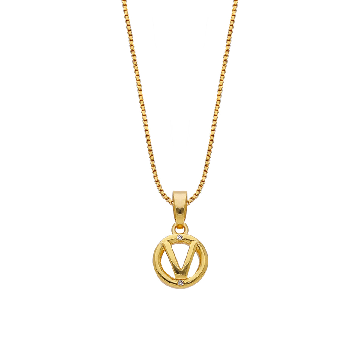 V Initial Necklace