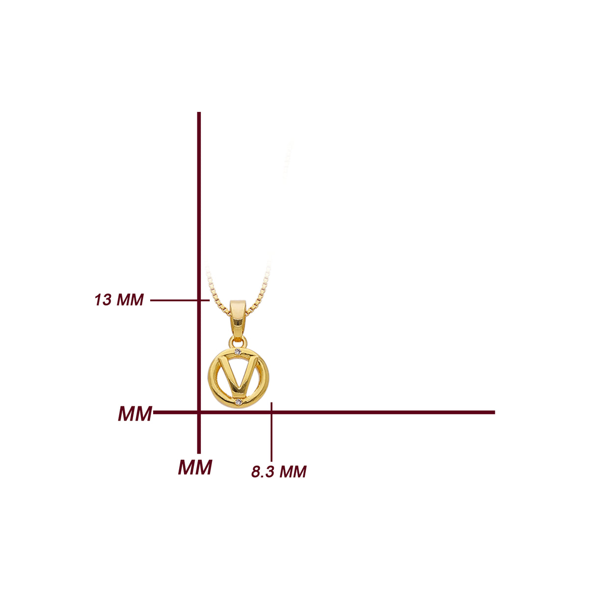 V Initial Necklace