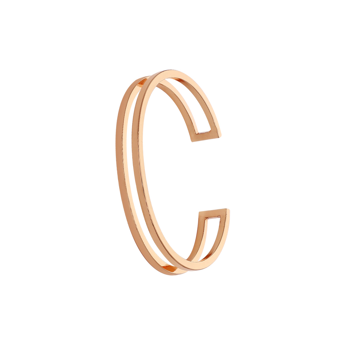 Gold Plated Double Line Cuff Bracelet
