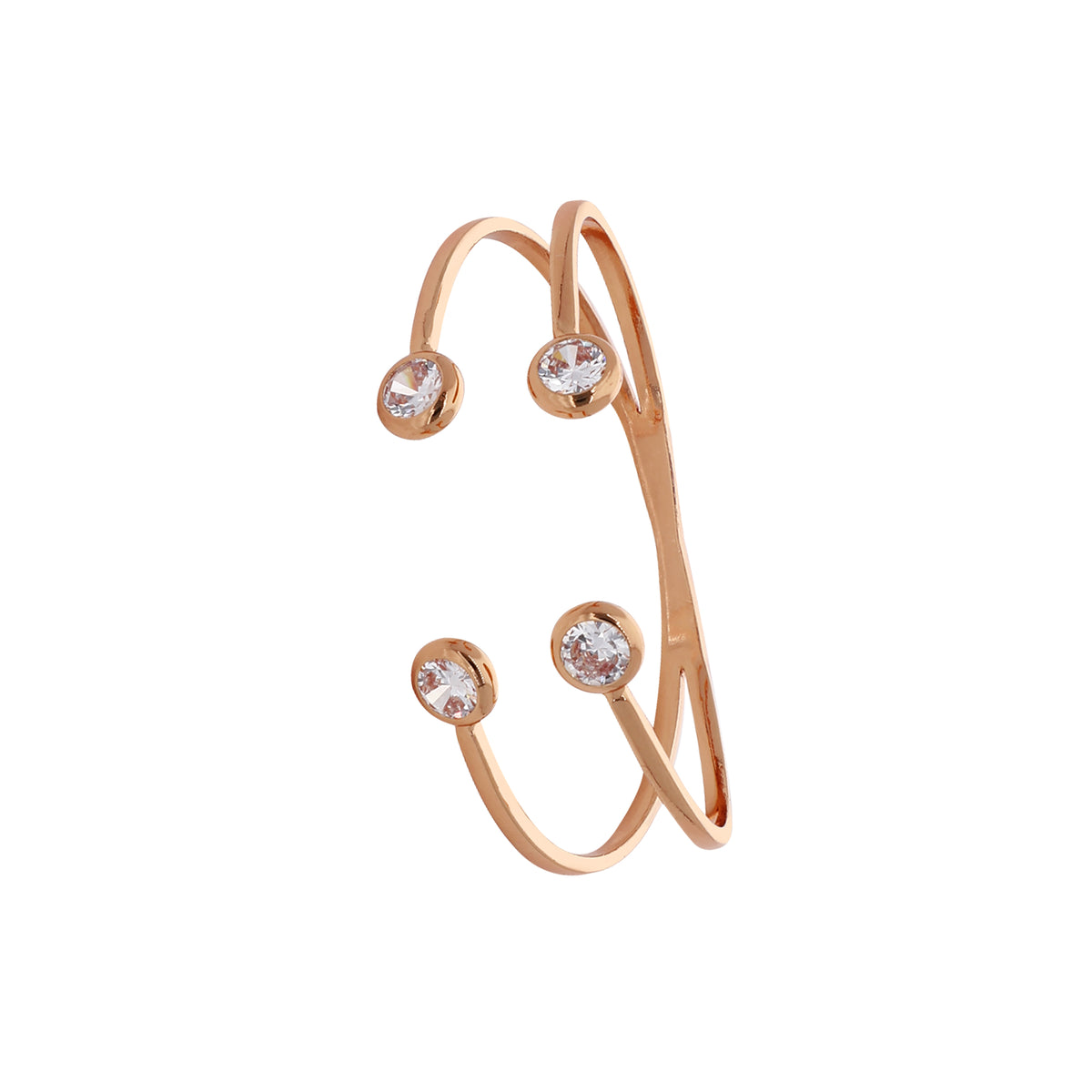 Gold Plated Chic Kada Cubic Zirconia Bracelet
