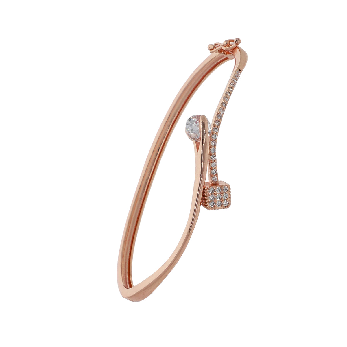 Gold Plated Delicate Kada Cubic Zirconia Bracelet