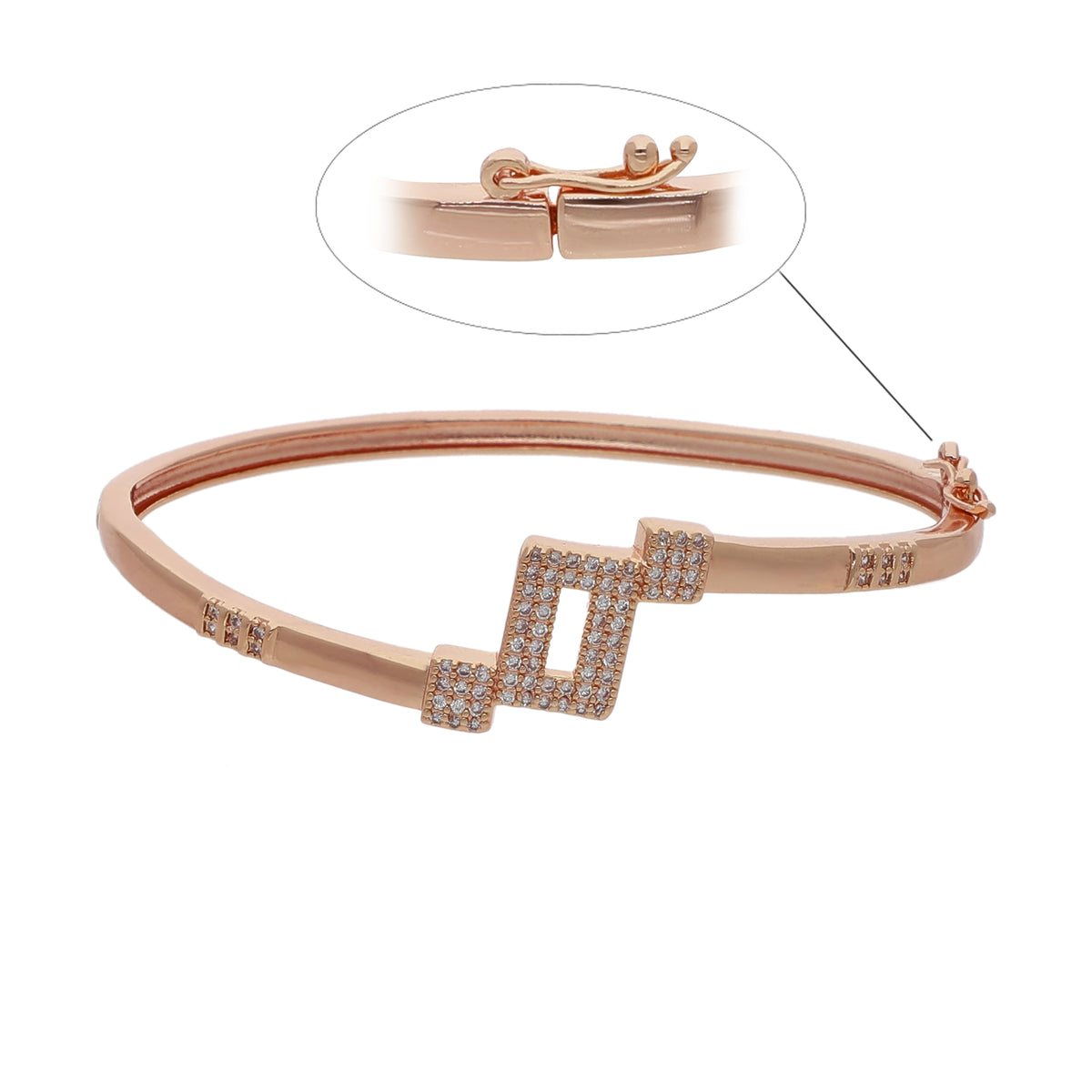 Rose Gold Plated Geometric Cuff Bracelet