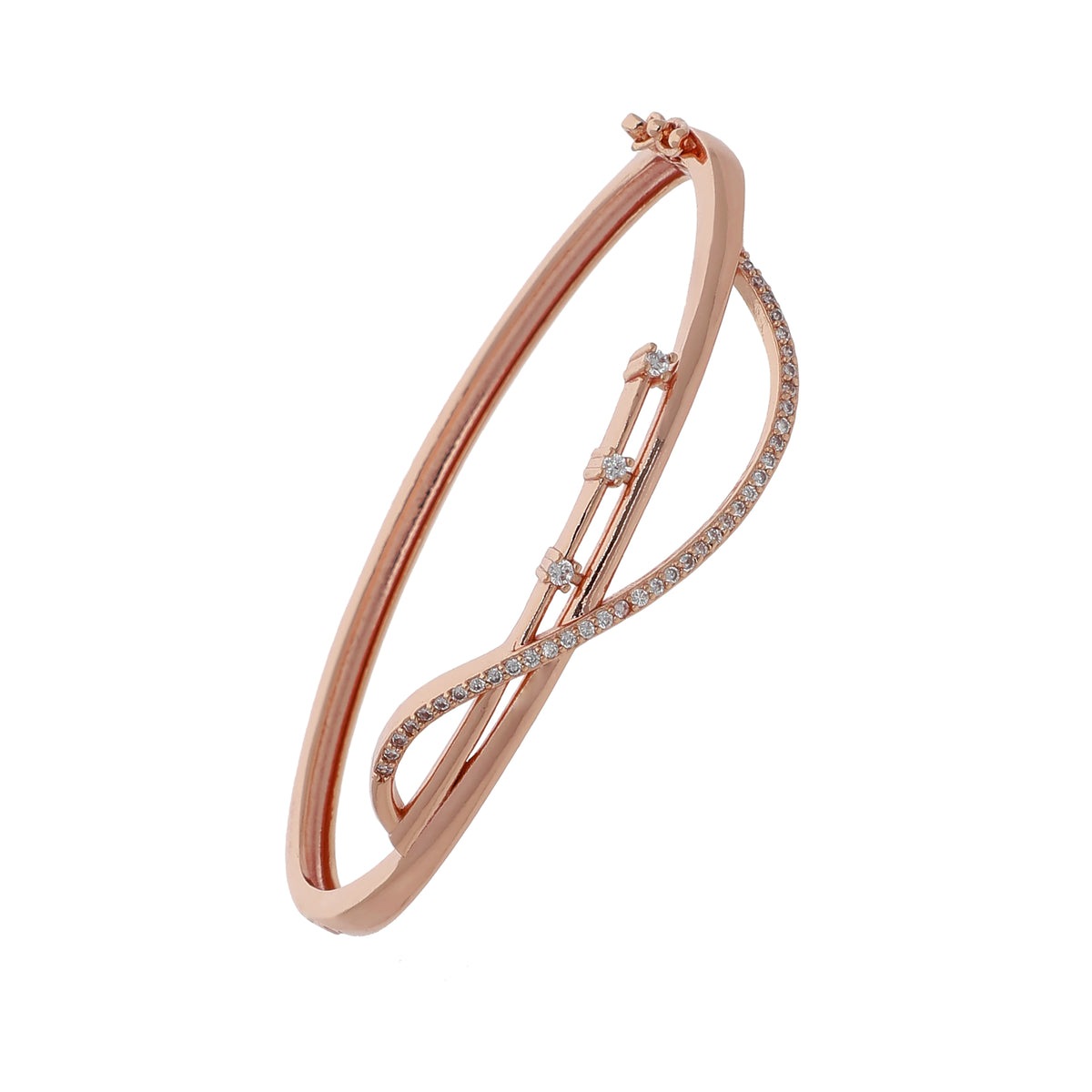 Gold Plated Dainty Kada Cubic Zirconia Bracelet