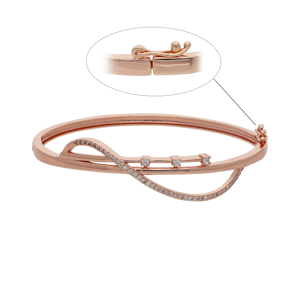 Gold Plated Dainty Kada Cubic Zirconia Bracelet
