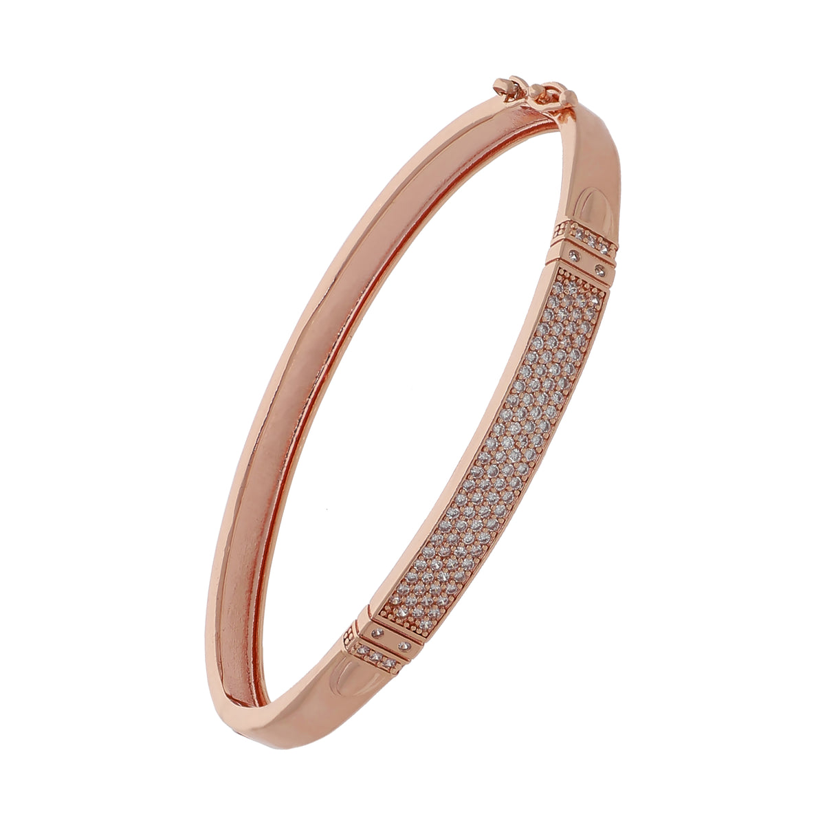 Gold Plated Pretty Kada Cubic Zirconia Bracelet