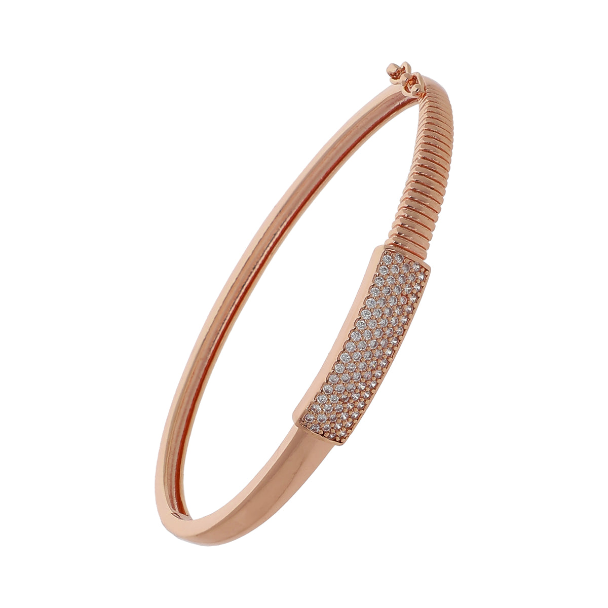 Gold Plated Chic Kada Cubic Zirconia Bracelet