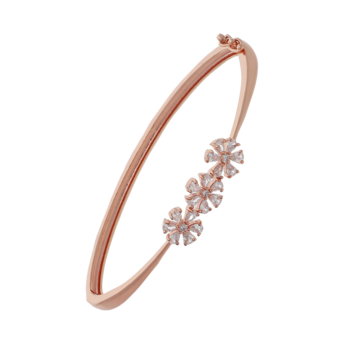 Gold Plated Delicate Kada Cubic Zirconia Bracelet