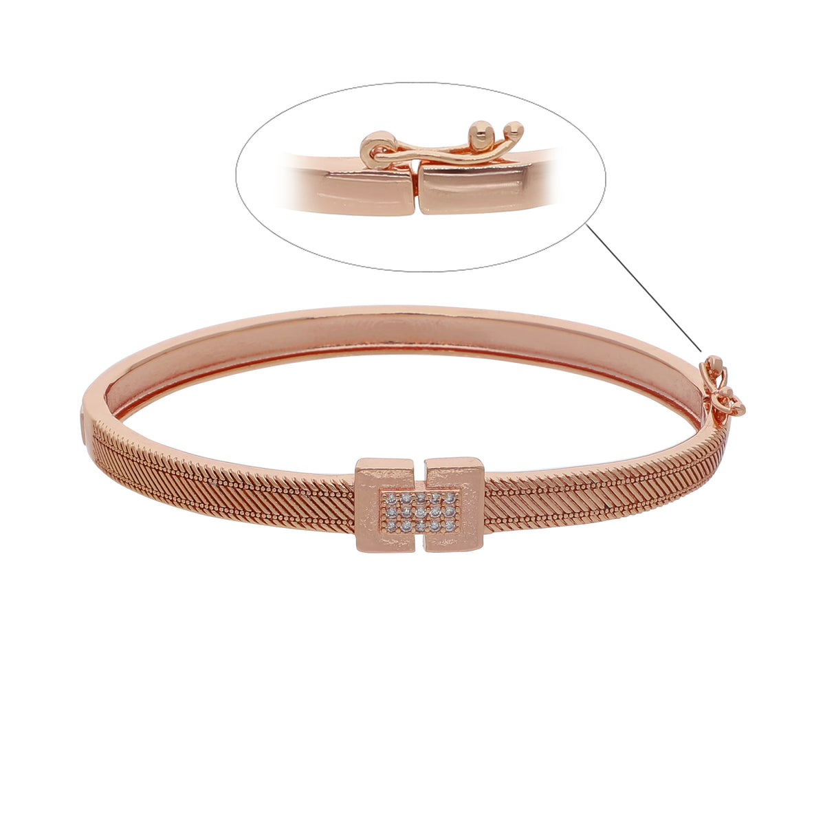Gold Plated Festive Kada Cubic Zirconia Bracelet
