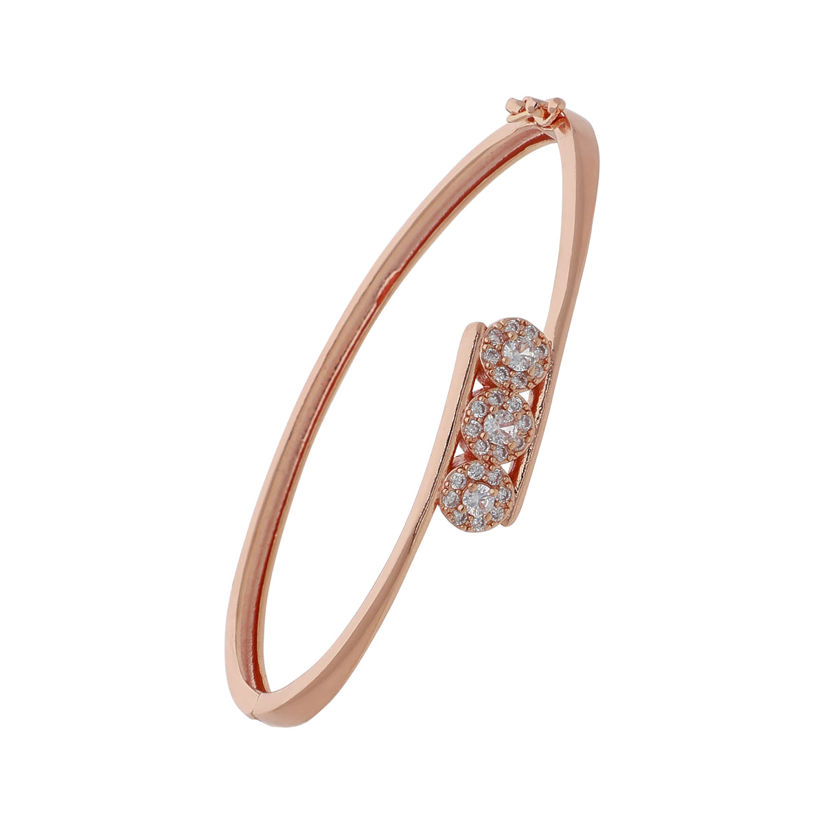 Gold Plated Classic Kada Cubic Zirconia Bracelet