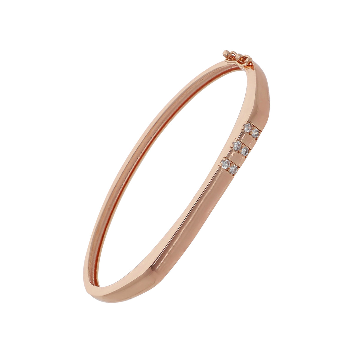 Gold Plated Chic Kada Cubic Zirconia Bracelet