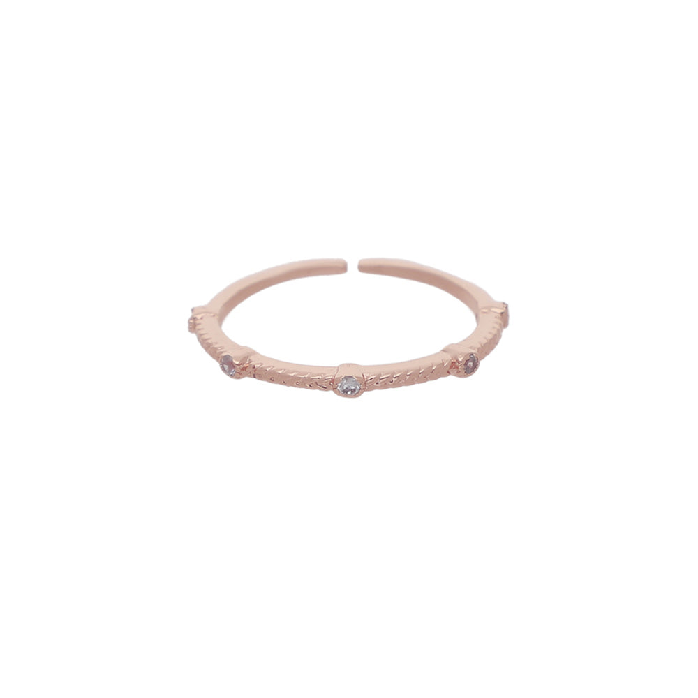 Rose Gold Floral Crystal Ring