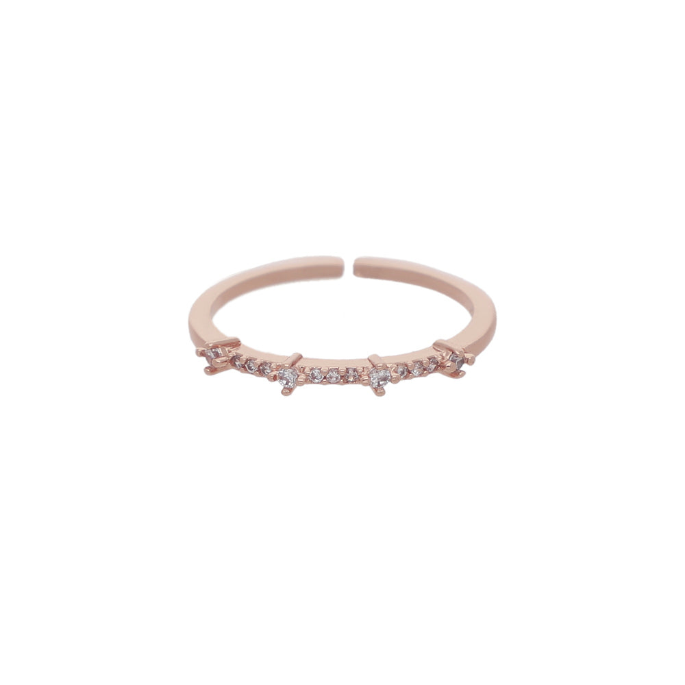 Rose Gold Crystal Curve Ring
