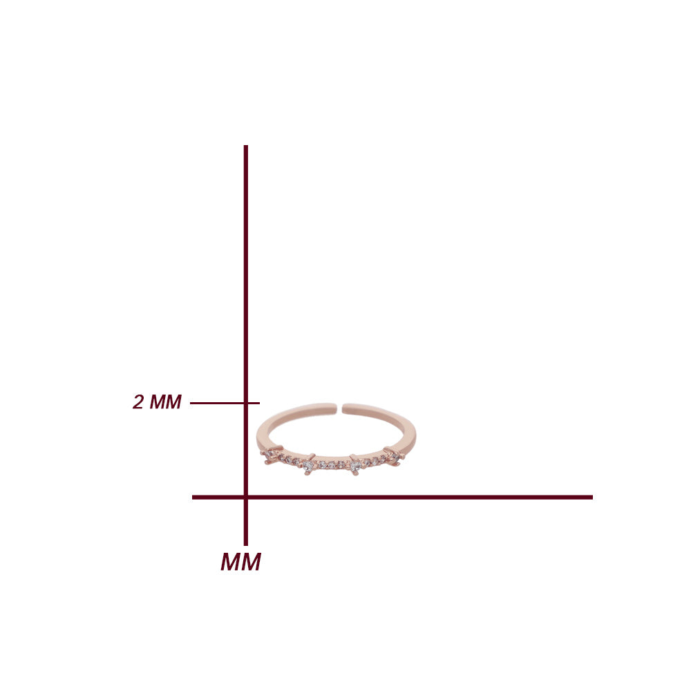 Rose Gold Crystal Curve Ring