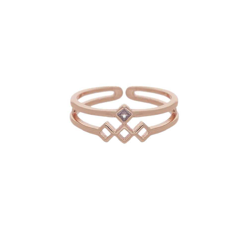Rose Gold Crystal Edge Ring